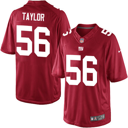 Men's Limited Lawrence Taylor Nike Jersey Red Alternate - #56 NFL New York Giants